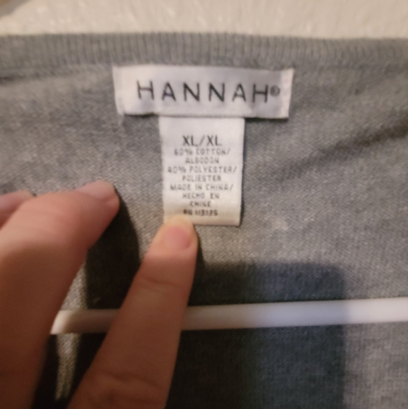 Hannah Colorblock Black, Gray, And Cream Open Front Cardigan Size XL - Picture 6 of 8